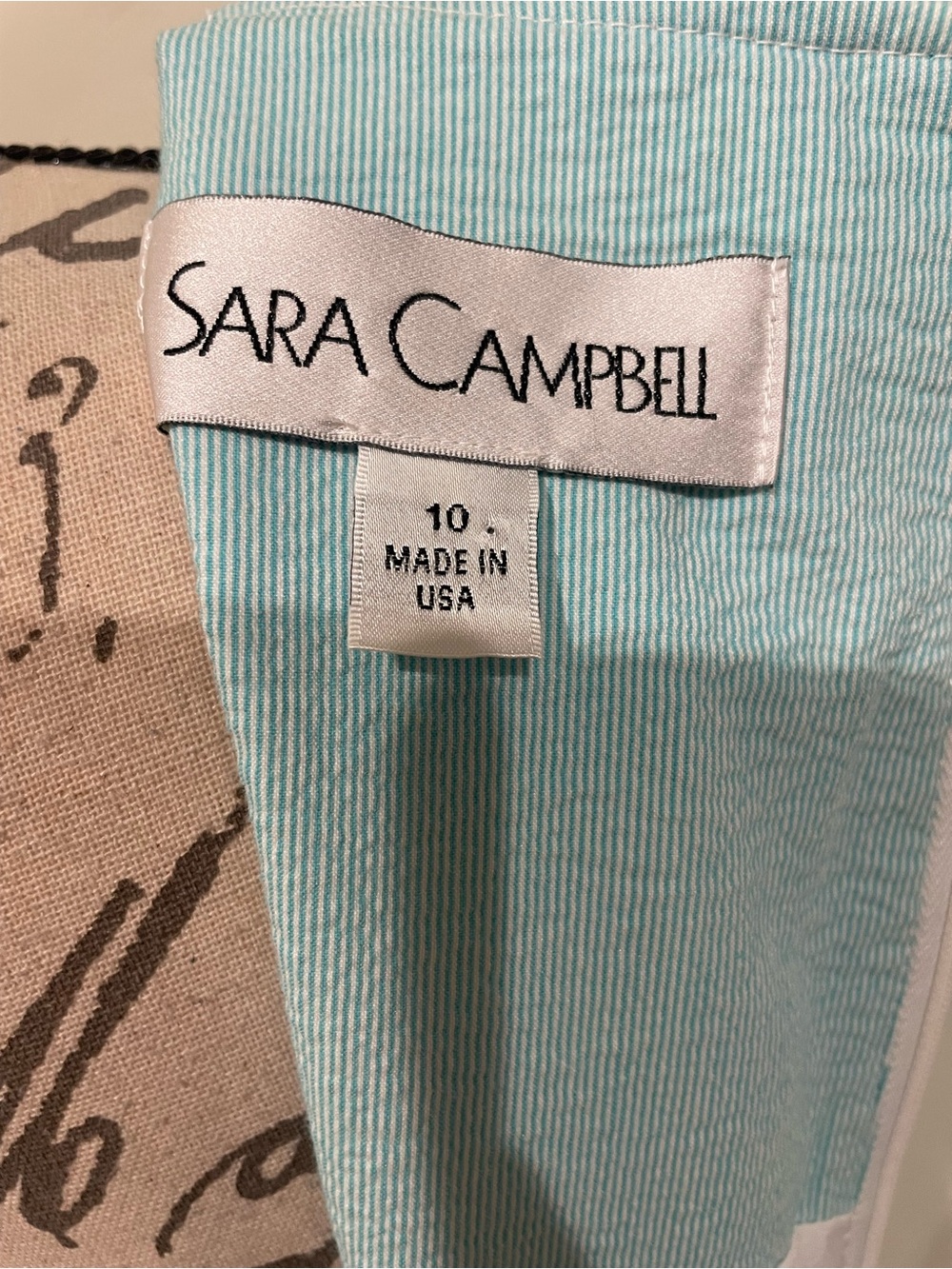 Sara Campbell Aqua Bow Sheath Dress Size 10 Made in USA - Picture 13 of 13